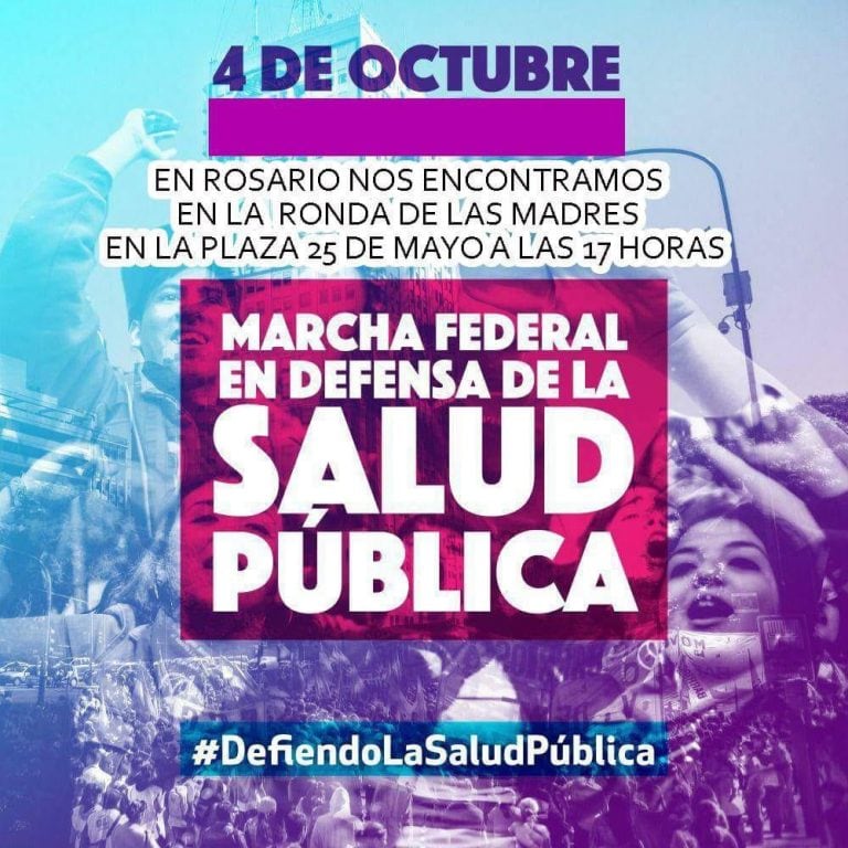 Rosario se suma a la marcha federal en defensa de la salud pública.