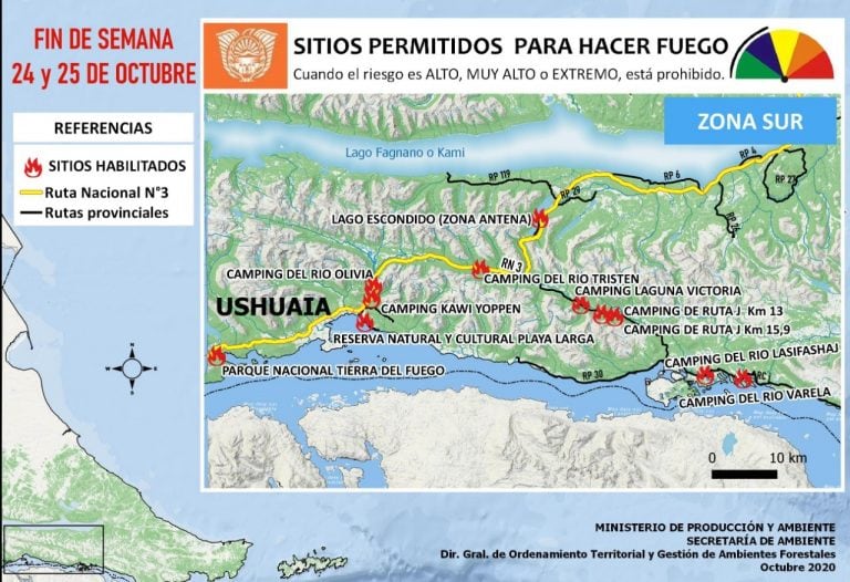 Lugares habilitados para hacer fuego