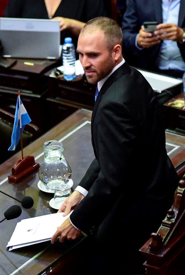 Martín Guzmán durante su exposición de este miércoles. (Foto: RONALDO SCHEMIDT/AFP)