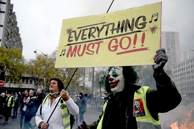 Las protestas y los niveles de violencia han disminuido drásticamente en los últimos meses desde el apogeo del movimiento, que comenzó el 17 de noviembre del año pasado con una gigantesca manifestación en París que atrajo a casi 300.000 personas. Crédito: Philippe LOPEZ / AFP.