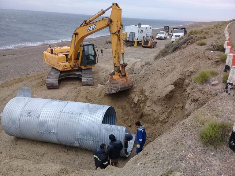 caleta olivia obras en ruta 3