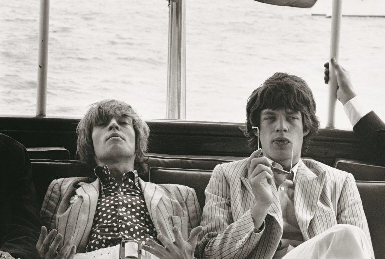 Esta foto de Mick Jagger y Brian jones fue su primer trabajo profesional, en New York,  a los 25 años