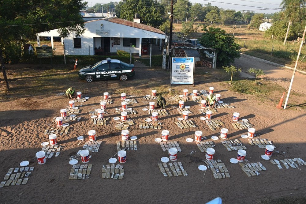 Gendarmería Nacional secuestró casi media tonelada de marihuana.