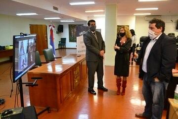 La titular del Superior Tribunal de Justicia de Misiones, María Pía Venchiarutti durante el examen por videoconferencia ante el Consejo de la Magistratuta. Imagen ilustrativa.