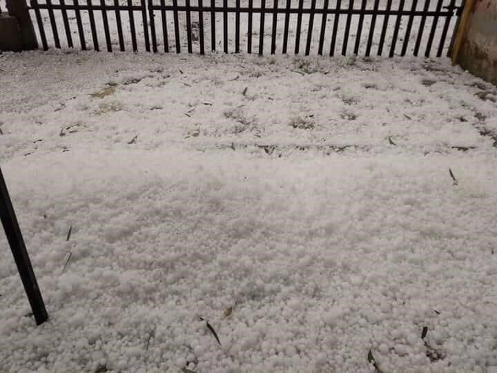 Granizo en Villa Huidobro.