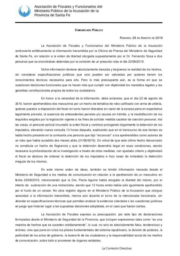 La entidad que nuclea a investigadores y funcionarios no ahorró calificativos para cuestionar al Ejecutivo. (@fiscales_mpa)