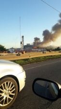 Incendio cristaleria Cuyo zona norte.