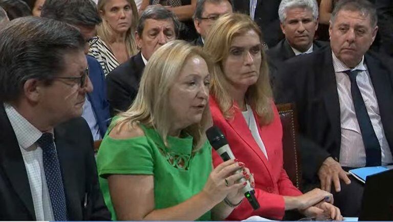 La senadora Silvia Giacoppo hizo una primera exposición, refutando los argumentos de Snopek.