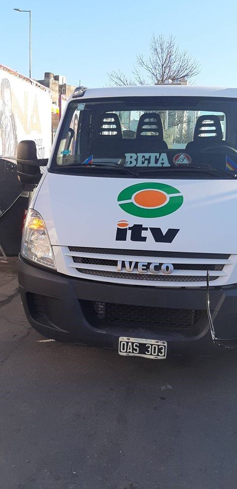 La camioneta de control de ITV.