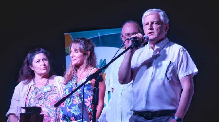 El intendente de Toay, Rodolfo Álvarez, junto a integrantes de la Cámara de Comercio (Vía Santa Rosa)