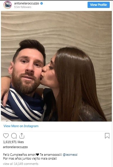 El saludo de Anto Roccuzzo a su esposo.(Instagram)