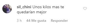 "Unos kilos de más te quedarían mejor" (Instagram: @basnicar)