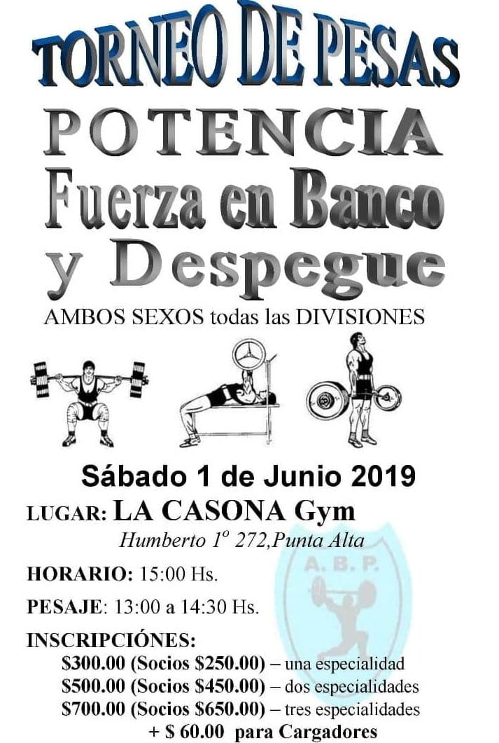 Torneo de pesas en Punta Alta