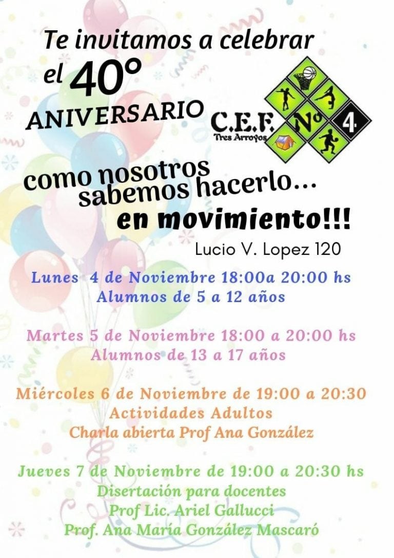 Actividades por los 40 años del CEF Nº 4 (prensa)