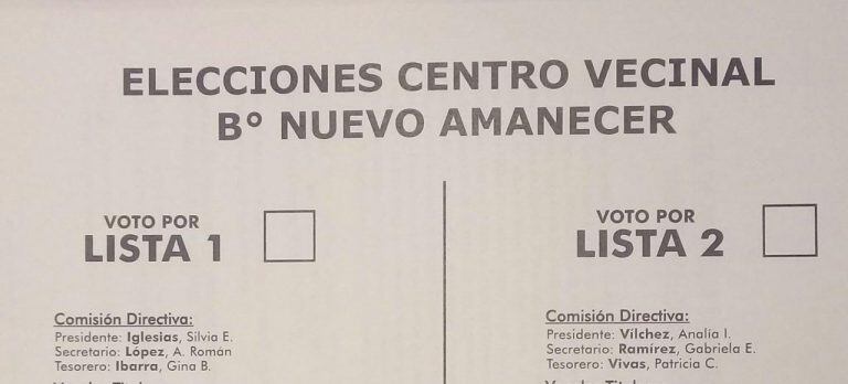 Lista 1: 31 votos y lista 2: 31 votos.