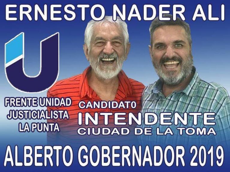 Ernesto Nader Ali se postula para intendente de La Toma.