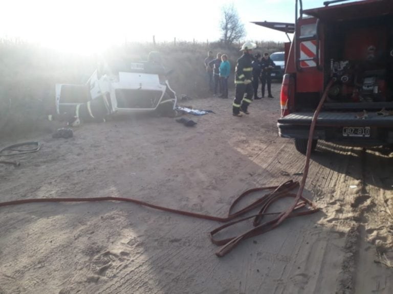 Impresionante vuelco en San Luis. Foto: Policía de San Luis