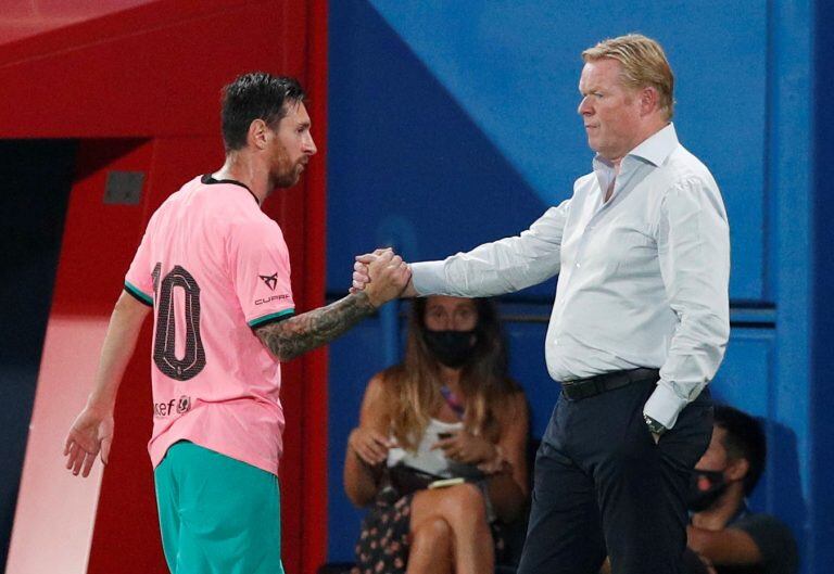 Lionel Messi y Ronald Koeman. (REUTERS)