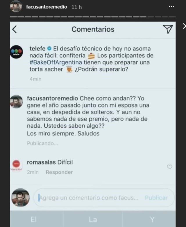 Facundo Santo Remedio se quejó directamente con Telefe.