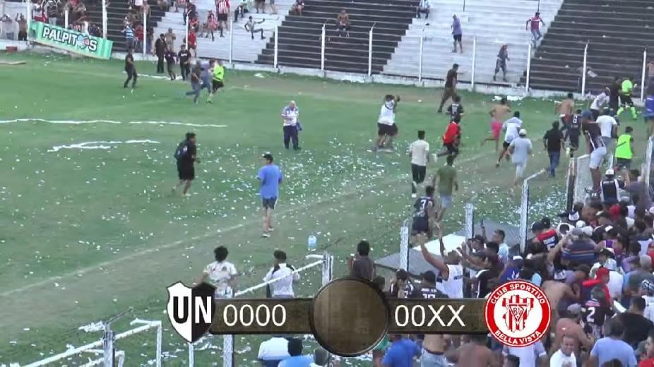 La violencia empañó la final de la liga entre Unión del Norte y Bella Vista.