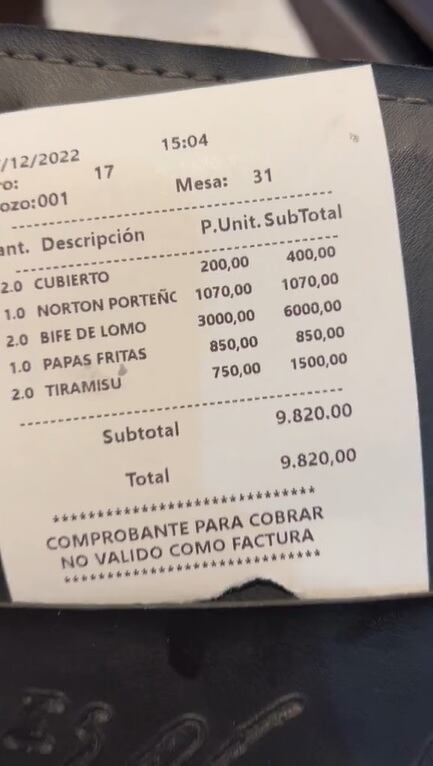 La reacción de dos turistas estadounidenses por los precios de una parrilla argentina