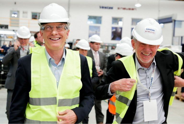 Mauricio Macri en la inauguración de la planta. Crédito: Federico López Claro.