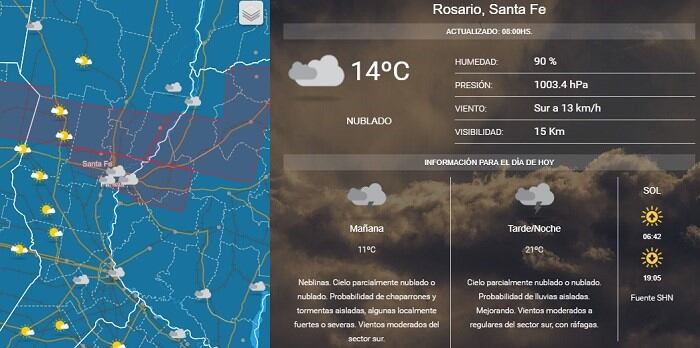 Se espera una jornada pasada por agua para este domingo. (SMN)