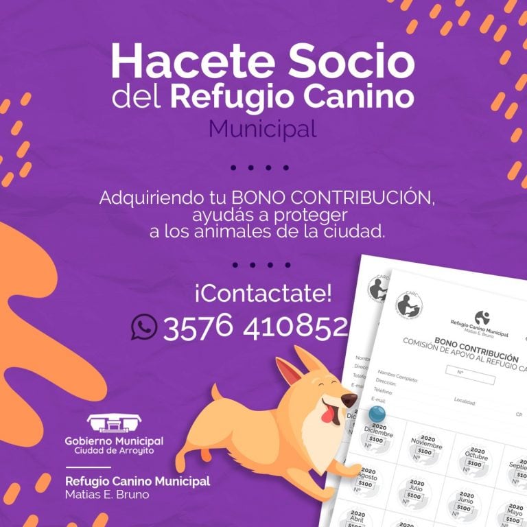 refugio canino de Arroyito campaña de socios