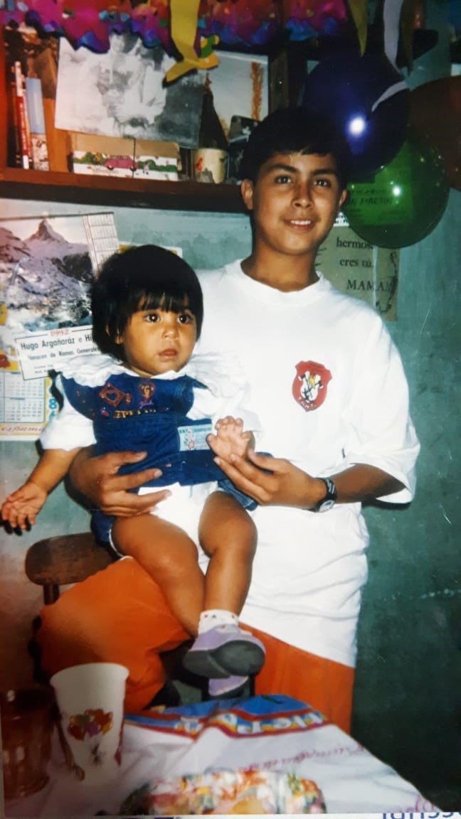 "Pipo" Cuello a sus 13 años, en el cumpleaños de su sobrina. (Foto: gentileza Roberto Cuello para VíaCarlosPaz).