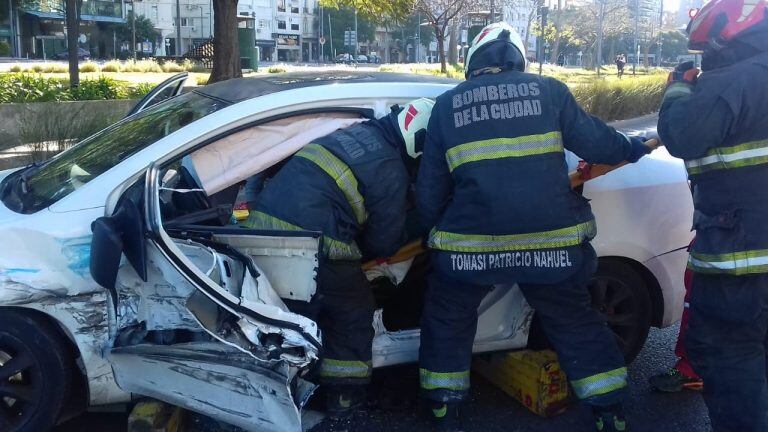 Accidente 9 de Julio y Avenida Santa Fe (Twitter)