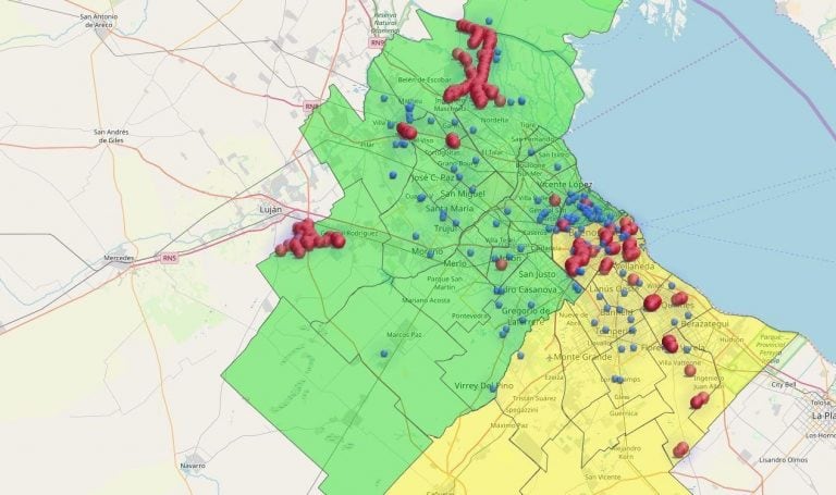 Los barrios más afectados (Fuente: TN)