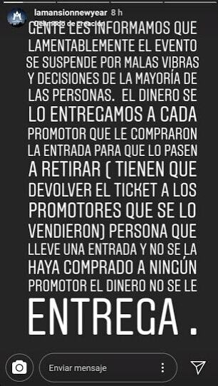 Prometían armar una fiesta, pero la cancelaron y se quedaron con un millón