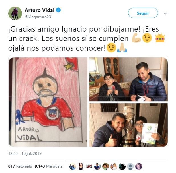 Dibujó sus propias figuritas porque su mamá no podía comprárselas (Foto: Twitter)