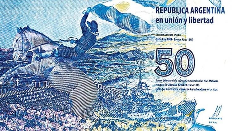 Gaucho Antonio Rivero - Homenaje en el bilete de $50 pesos