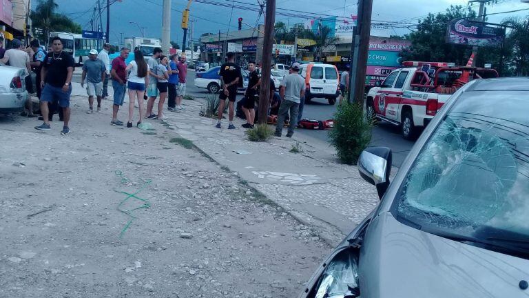 Choque en Av. Cárcano y Atenas en Carlos Paz.