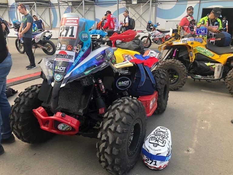 El cuatriciclo del colombiano Nicolás Robledo, preparado en Córdoba por el Mazzucco Team, antes de largar el Dakar 2020.