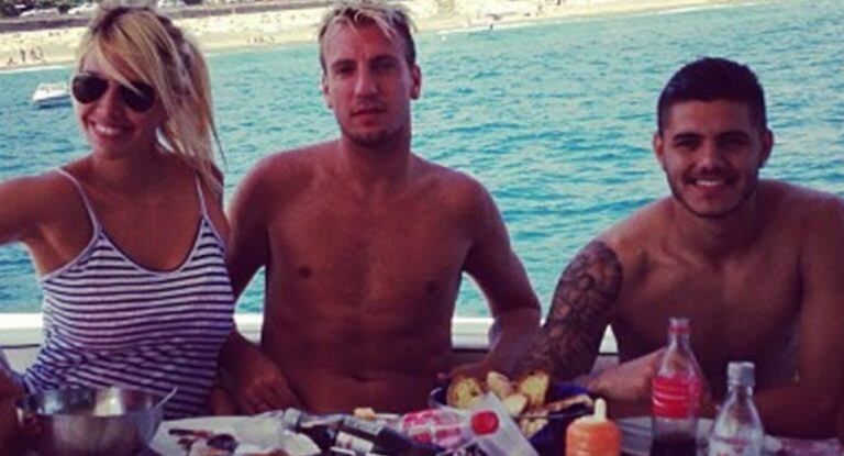 Maxi López, Wanda Nara y Mauro Icardi, cuando eran amigos. (Foto: web)