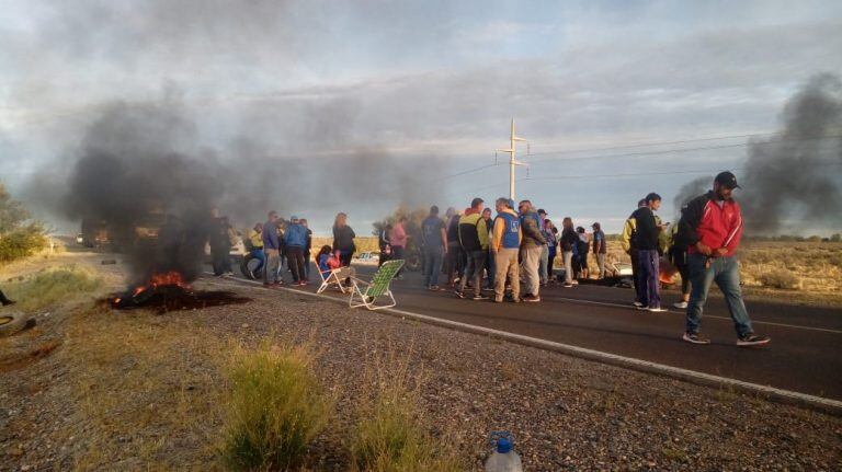 Corte de ruta en Trelew.