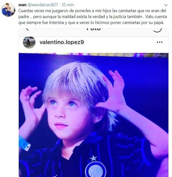 El tuit de Wanda Nara (Web)