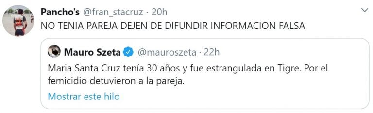 Familiares aclararon que el acusado no era pareja de la víctima (Foto: captura Twitter)