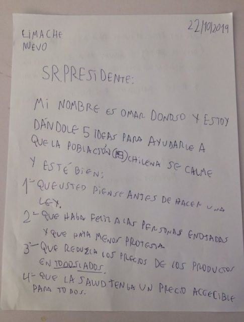 Los consejos de un niño para Sebastián Piñera (Web)