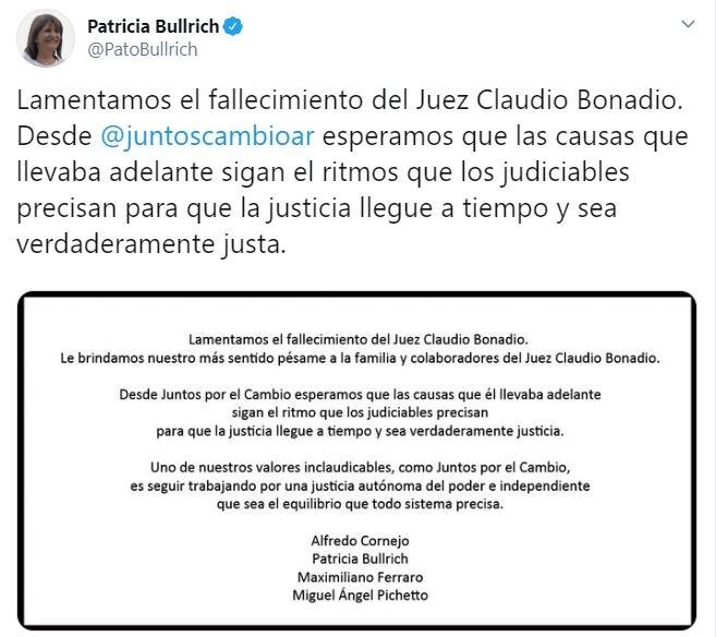 Patricia Bullrich, exministra de Seguridad de la Nación