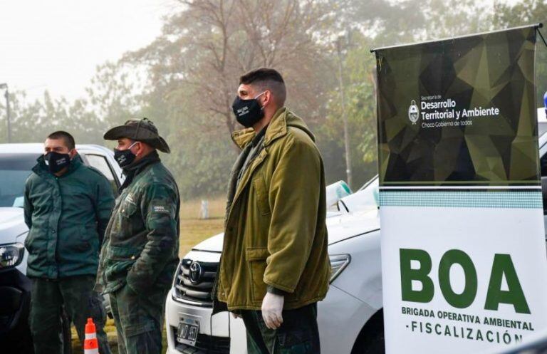 Integrantes de la Brigada Operativa Ambiental en su presentación oficial (Foto: Gentileza Prensa Casa de Gobierno del Chaco)