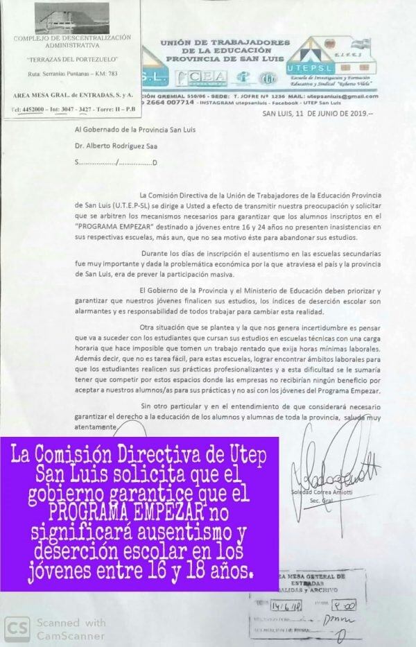 Comunicado de UTEP.