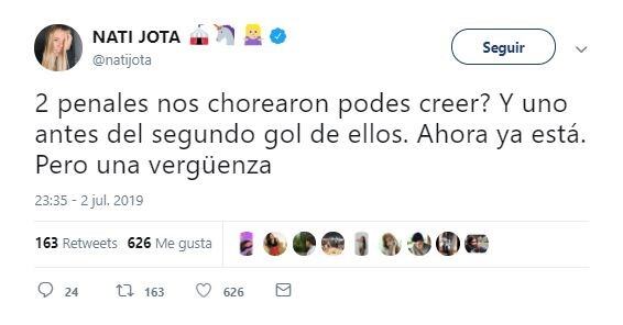 Copa América: la reacción de los famosos tras la derrota de Argentina (Foto: captura Twitter)