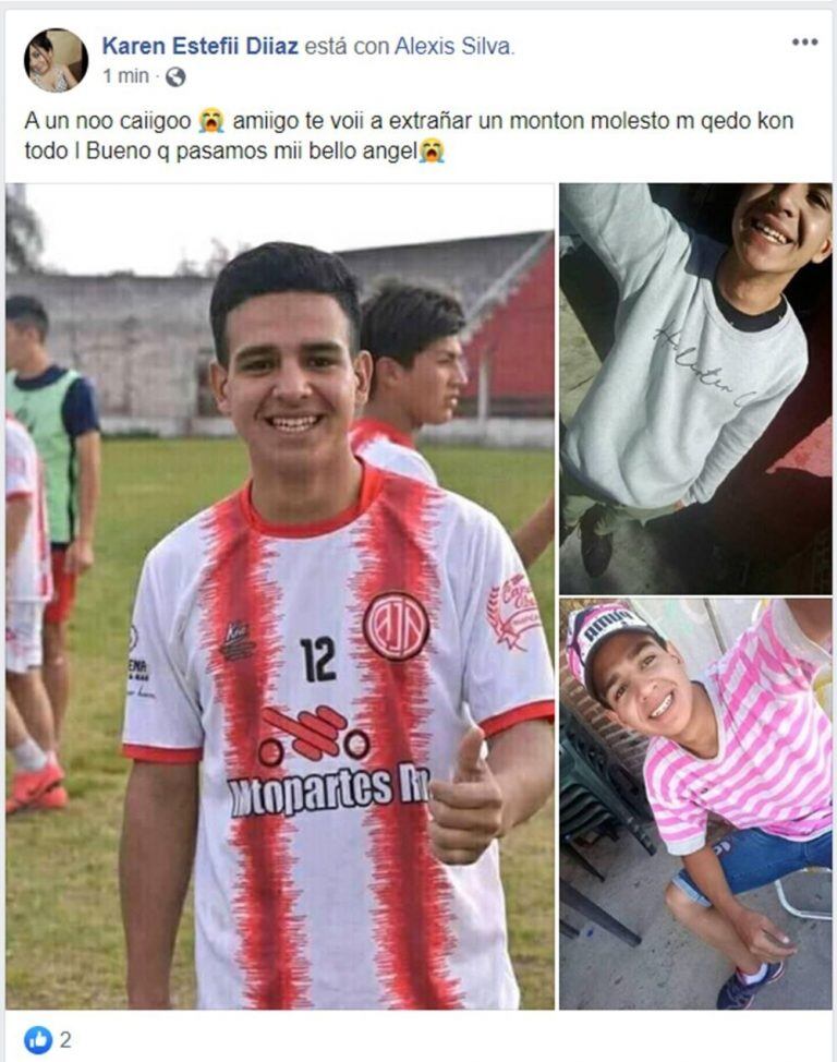 Familiares y amigos despidieron a Facundo y Alexis en las redes sociales donde expresaron su tristeza por lo sucedido (Web).