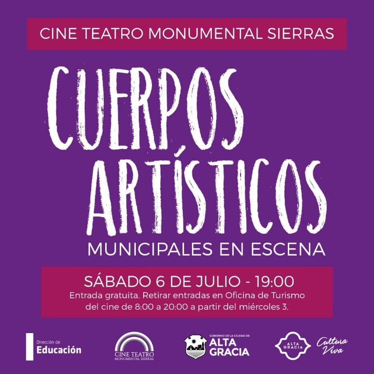 Invitación a Cuerpos Artísticos Municipales en Escena, Alta Gracia