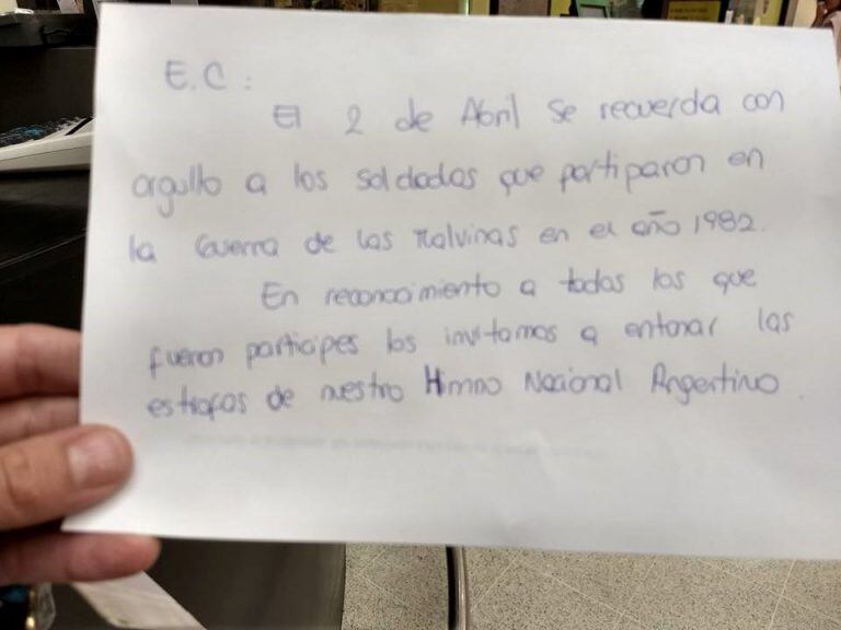 Homenaje a Caídos en Malvinas en Jumbo