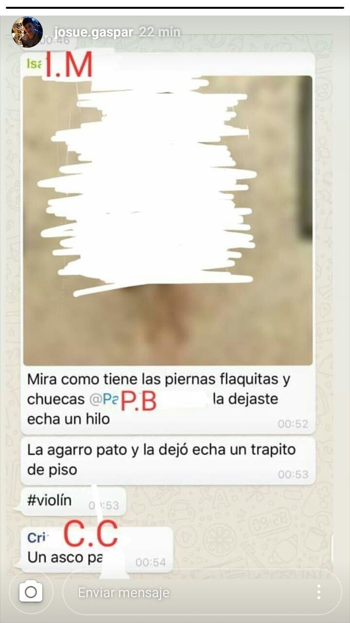 Chats misóginos en la Facultad de Medicina de la Universidad Nacional de Córdoba.