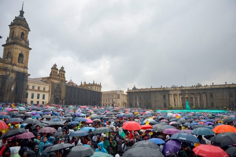 Multitudinarias protestas contra el gobierno de Duque en Colombia.